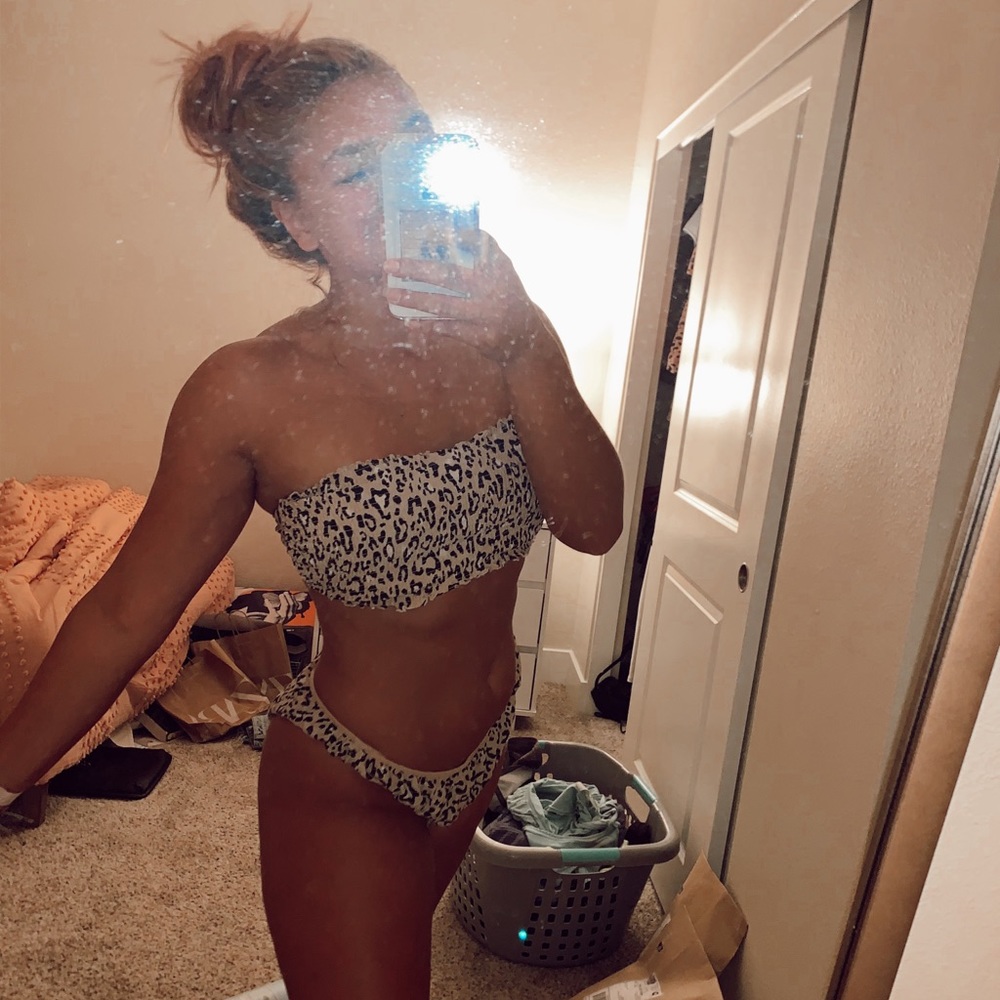 Cheetah Print Swimsuit (top & bottom)